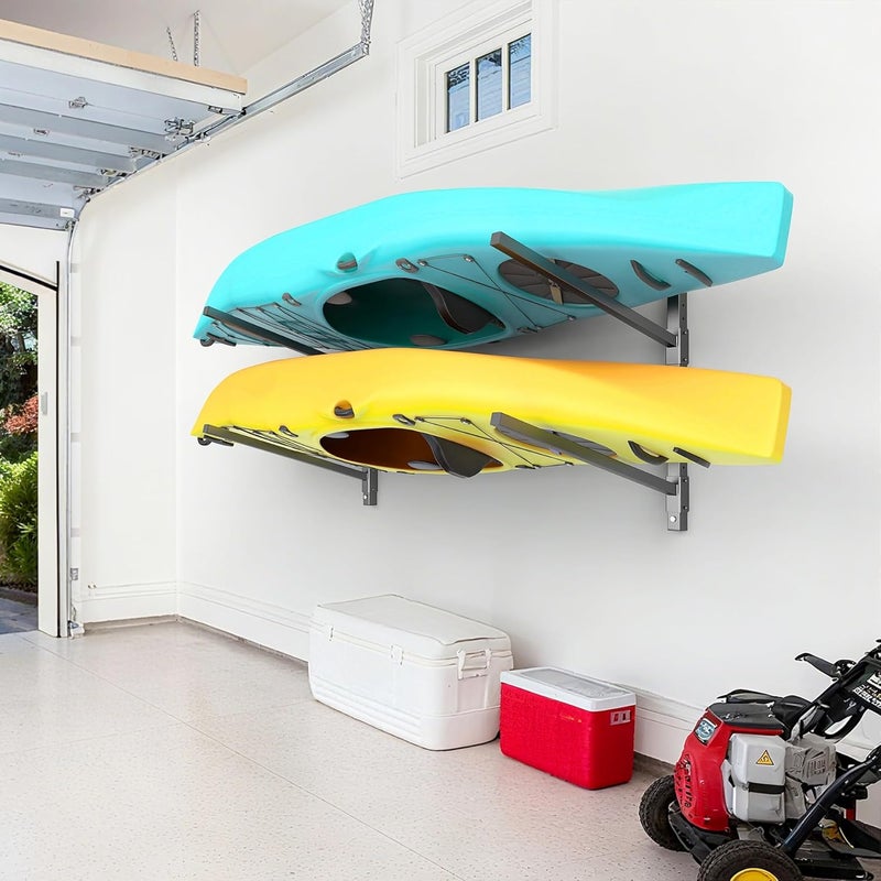 WALMANN Heavy Duty Wall Mounted Kayak Storage Rack for Garage, Adjustable Kayak Hangers for Wall, Holds Up to 220 lbs - Image 2